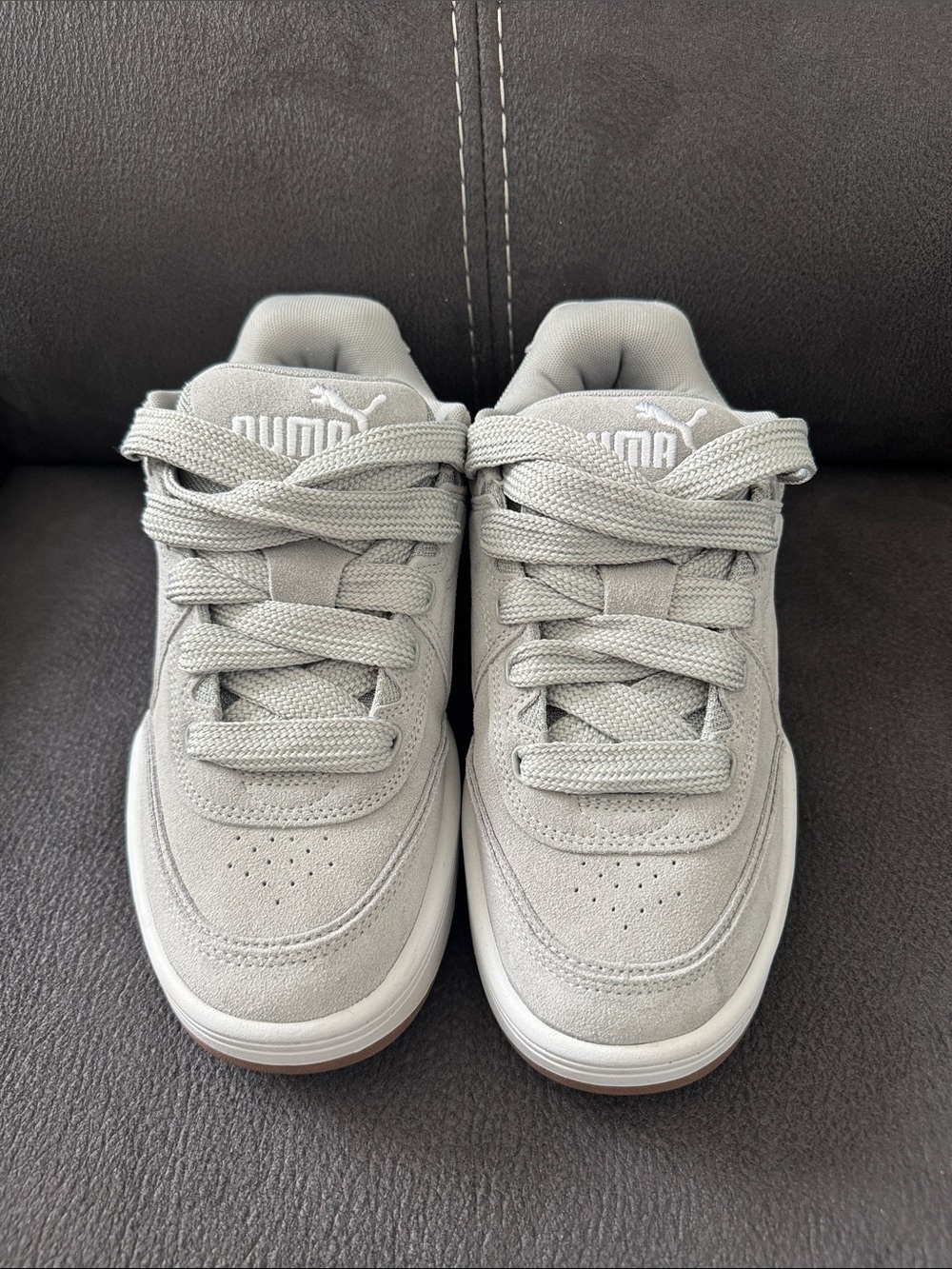 Puma Men’s Gray Suede Low-Top Sneakers